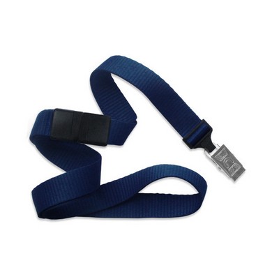 5/8" Blank Breakaway Lanyard w/Bulldog Clip (Navy Blue)