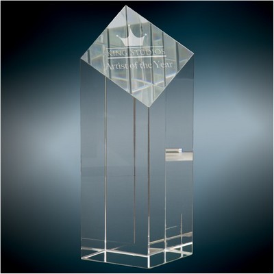 Crystal Diamond Top Pillar Award, 7"H