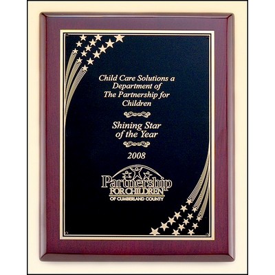 Airflyte® Rosewood Piano-Finish Plaque w/Florentine Border (8"x 10.5")