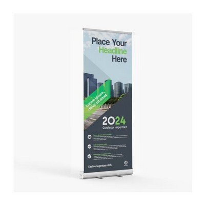 33 X 79 1/2 Flat Base Retractable Banner Stand