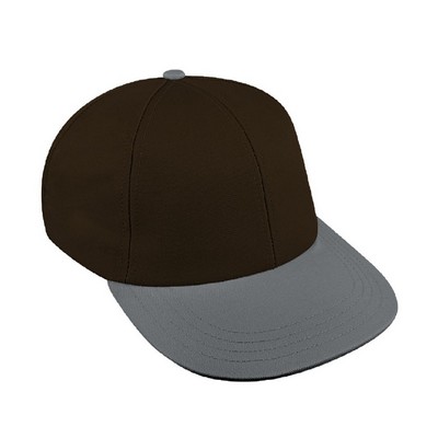 USA Made Low Style Two Tone Twill Cap w/Self Strap