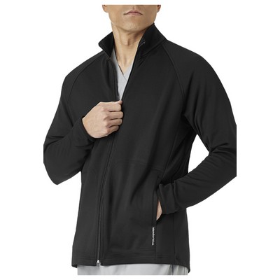 WonderWink Men's Fleece Full Zip Scrub Jacket