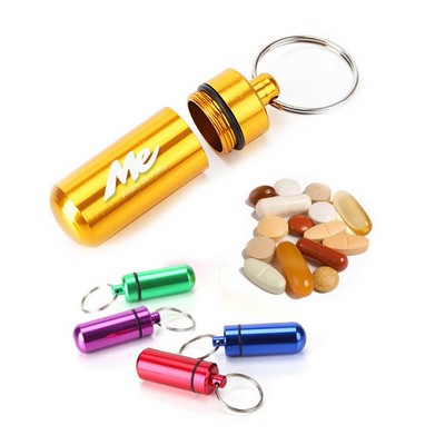 Aluminum Alloy Pill Case Keychain