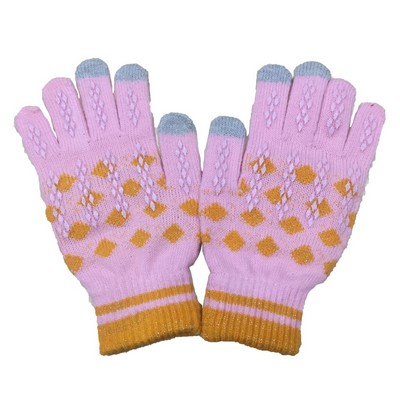 Jacquard Weave Knitted Touchscreen Glove