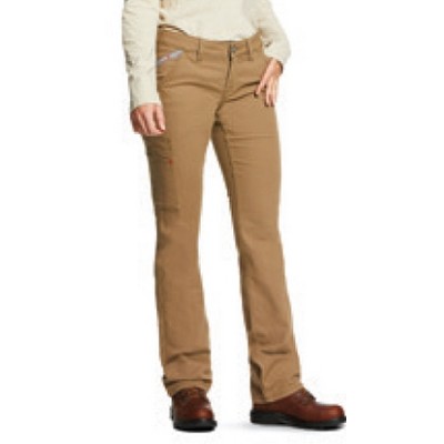 Ariat® FR Mid Rise DuraLight™ Stretch Canvas Women's Field Khaki Straight Leg Pant