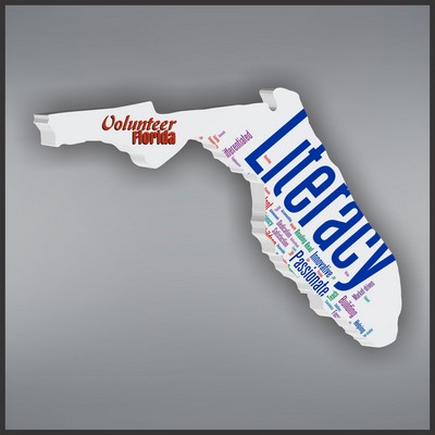 6.13" Florida Shape Paperweight in White