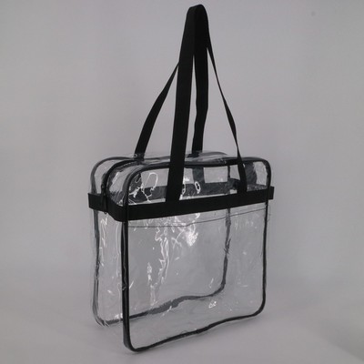 Clear Zipper Tote with Bottom and Top Gusset