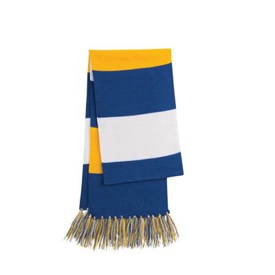 Spectator Scarf, Royal/Gold/White