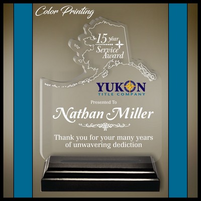 9" Alaska Clear Acrylic Award with Color Print