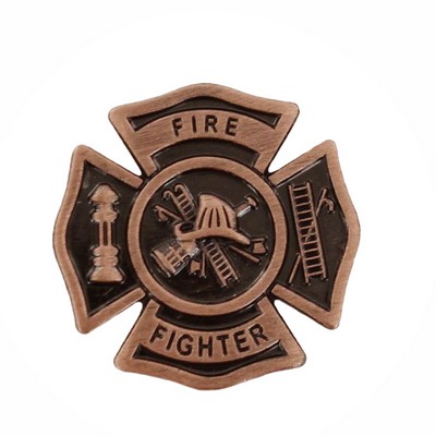 7/8" Fire Fighter Maltese Cross Lapel Pin