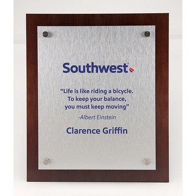 11" x 13" Stand-Off Plaque-Aluminum/Cherry Panel-Horizontal