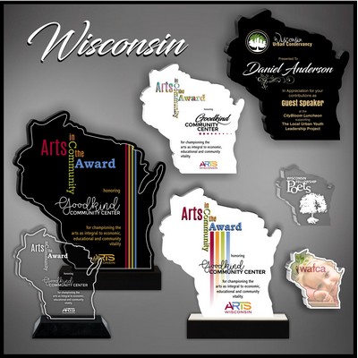 12" Wisconsin Black Budget Acrylic Award