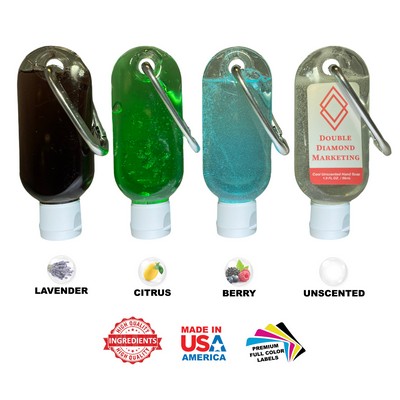 Hand Soap UNSCENTED - 1.9 Oz Tottle w/Flip Cap & Carabiner