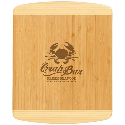 13 1/2" x 11 1/2" 2 Tone Bamboo Cutting Board