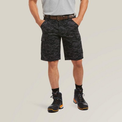 Ariat® Men's Black Digi Camo Rebar® Relaxed Made Tough™ DuraStretch™ Cargo Shorts