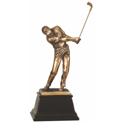 8 3/4" Bronze Male Golf Resin Award