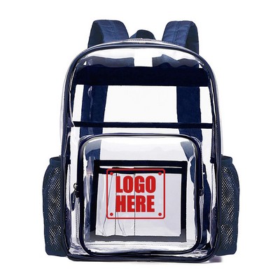 Heavy Duty Clear Vinyl Zippered Security Backpack