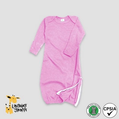 Baby Sleep Gown w/Side Zipper & Mittens Cotton Candy 65% Polyester 35% Cotton- Laughing Giraffe®