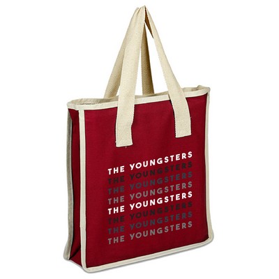 Color Canvas Shopping Bag - Full Color Transfer (14" x 15" x 4")