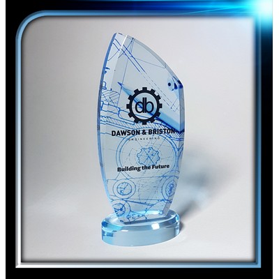 Blue Executive Acrylic Award (3" x 6 1/2" x 3/4") with base