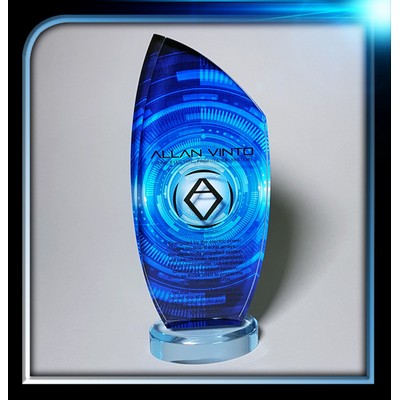 Blue Executive Acrylic Award (3 1/2" x 7 1/2" x 3/4") with base