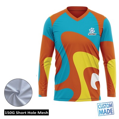 Unisex and Kids' Full Sublimation Long Sleeve T-Shirt - 150G Performance Grade Short Hole Mesh