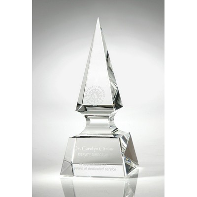 Zenith Spear Crystal Award, 9 1/2"H