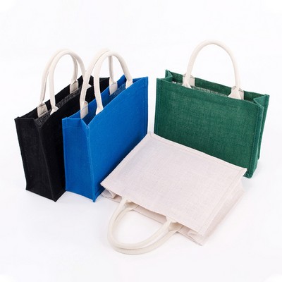 Colorful Jute Tote Bag