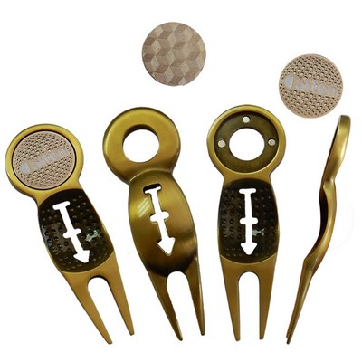 Multi-functional Metal Golf Divot Tool