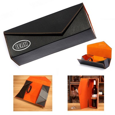 Leather Collapsible Single Wine Gift Box