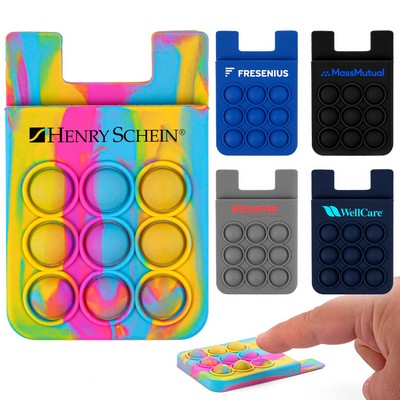 Popper Stress Reliever Silicone Phone Wallet (Factory Direct - 10-12 Weeks Ocean)