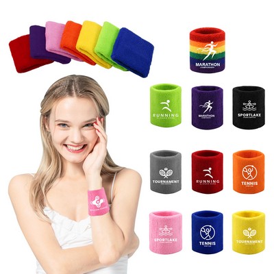 Terry Cloth Sport Wristband Embroidery