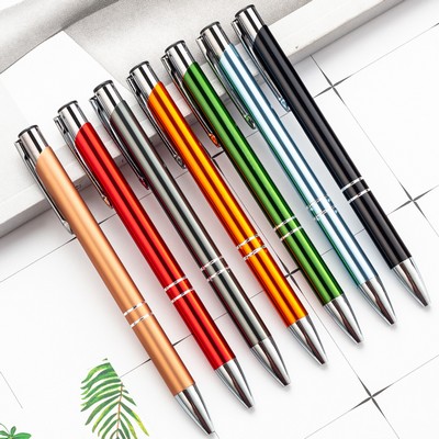 Retractable Metal Ballpoint Pens W/Black Ink