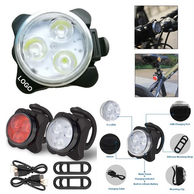 USB Rechargeable Bicycle Light Set