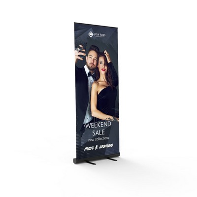 33"x80" Economy Retractable Banner Stand (BLACK) - Vinyl