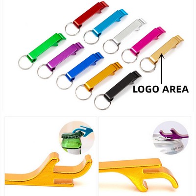 Aluminum Bottle Opener w/ Key Chain