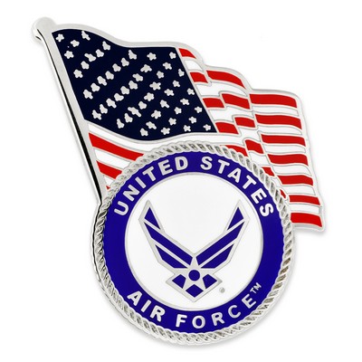 Officially Licensed U.S. Air Force Emblem & USA Flag Pin