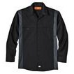 Dickie's® Men's Industrial Color Block Long Sleeve Shirt - Black/Dark Charcoal Gray