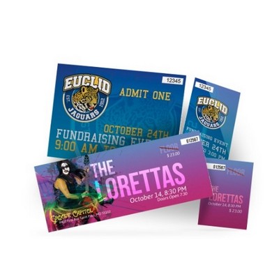 2.75" x 8.5" - Full Color Event Tickets - Numbered & Perforated - 16pt UV