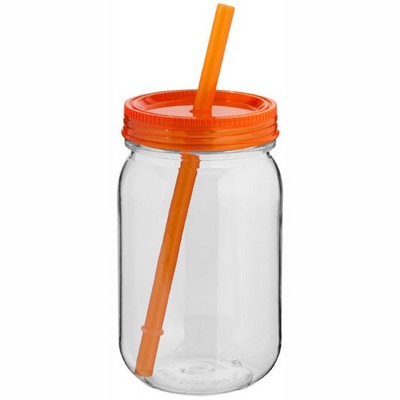 24oz Mason Jars with Straw