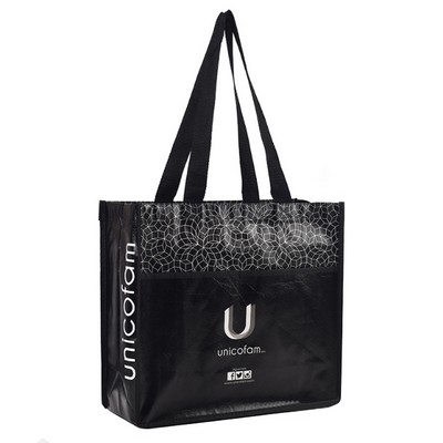 Laminated 120GSM Non-woven PP Tote Bag w/Front Pocket