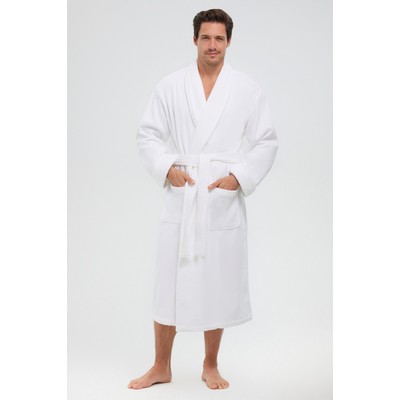 50" Luxe Premier Rolled Cuff Velour Hotel Shawl Collar Robe