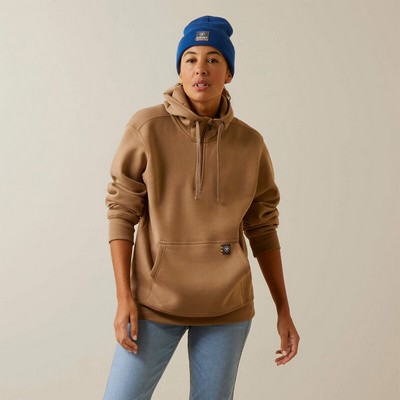 Ariat® Rebar Khaki Beige Rebar Skill Set 1/2 Zip Hoodie