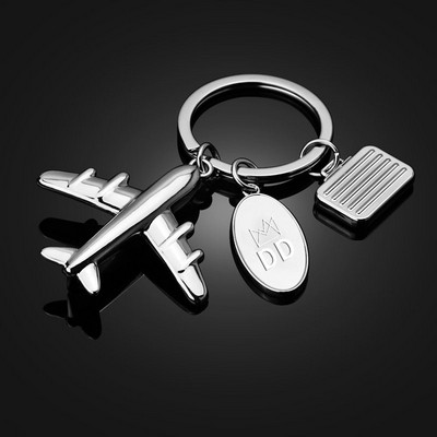 3D Metal Airplane Key Rings