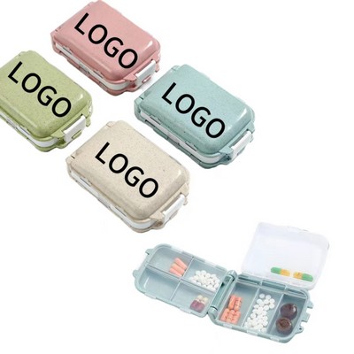 Three-layer eight-compartment small pill box