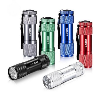 Aluminum mini 9 Led flashlight with Lanyard