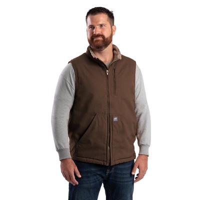 Berne Apparel Men's Heartland Sherpa-Lined Washed Duck Vest