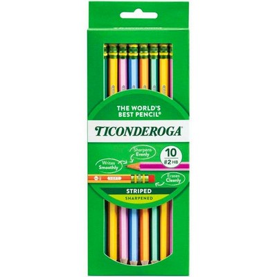 Ticonderoga #2 Wood Pencils - Vibrant Colors, 10 Pack (Case of 72)