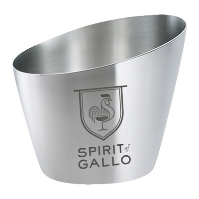 Large Slant Metal Ice Bucket