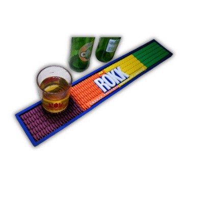 Custom Bar Mat - Heavy Duty Molded PVC/Vinyl Rail Matting - 20"x3.5"x.25" - Value